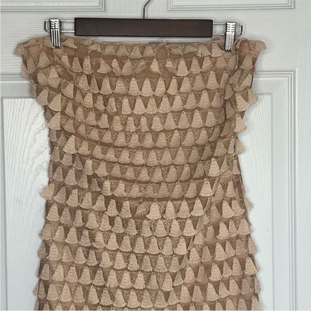 Lulu's Strapless Ruffle Textured Dress in Tan - Picture 3 of 16